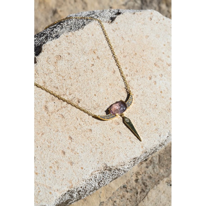 Bull's eye Tourmaline Necklace | Uranus Collection                                                               
